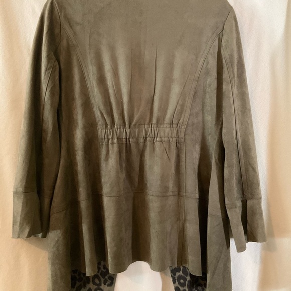 Elysee 26 suede like olive green jacket - Picture 2 of 4